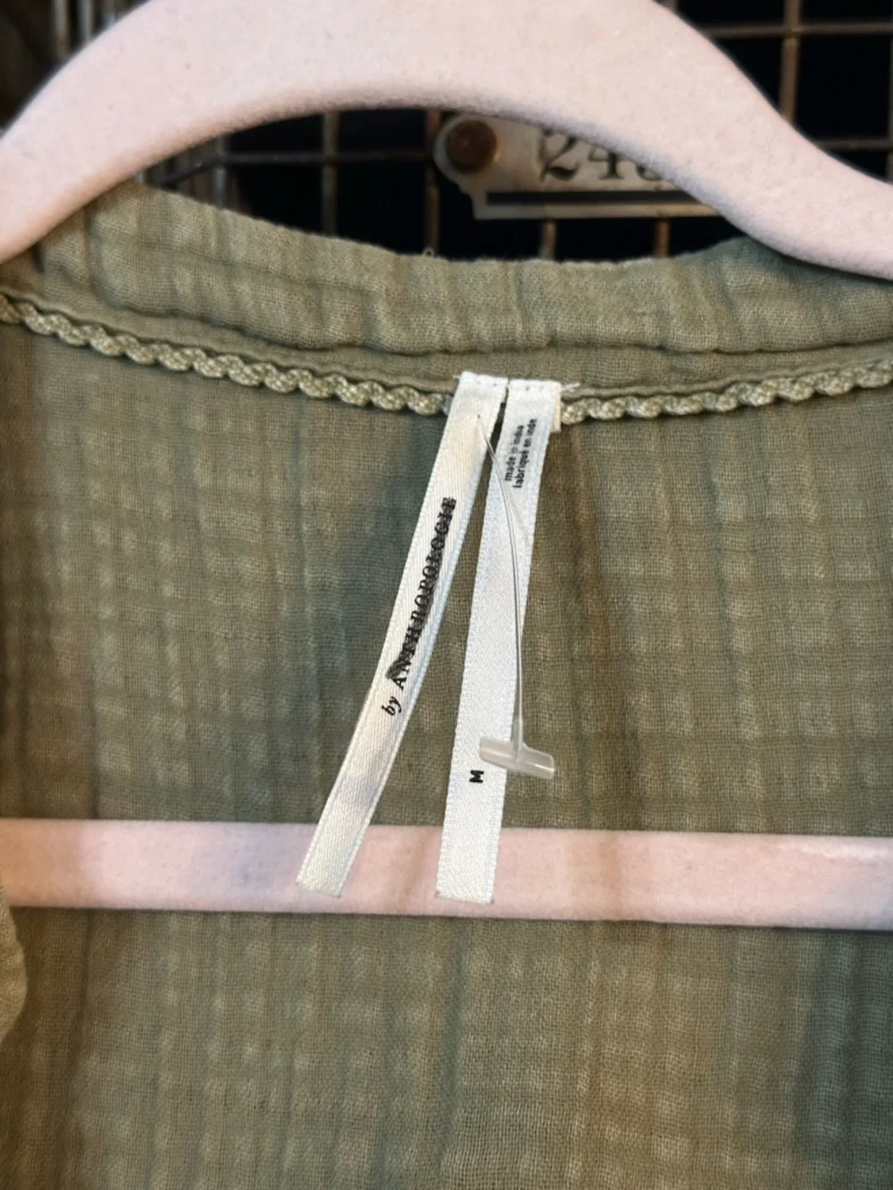 Anthropologie Moss Green Textured gauze Maxi Dress Size Medium 38419